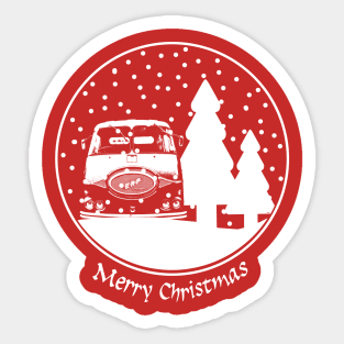 ERF KV 1950s British classic lorry Christmas snow globe Sticker